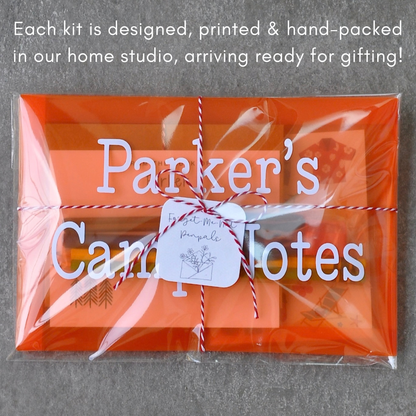 Envelope options for Notes from Camp personalized stationery