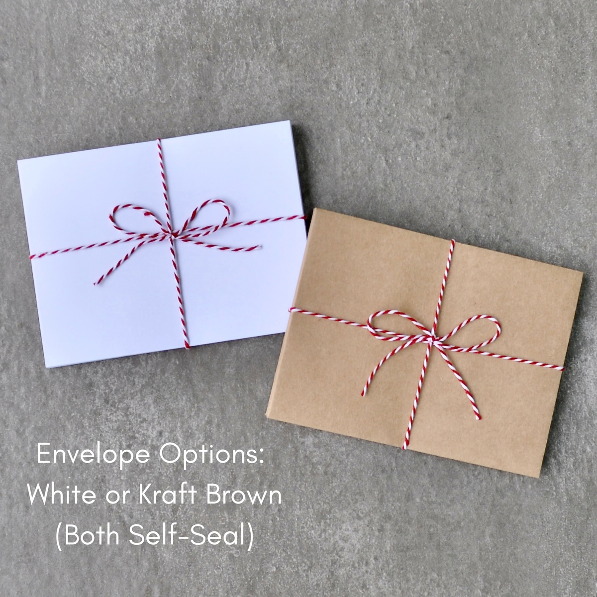 Envelope color choices for A2 personalized stationery kits
