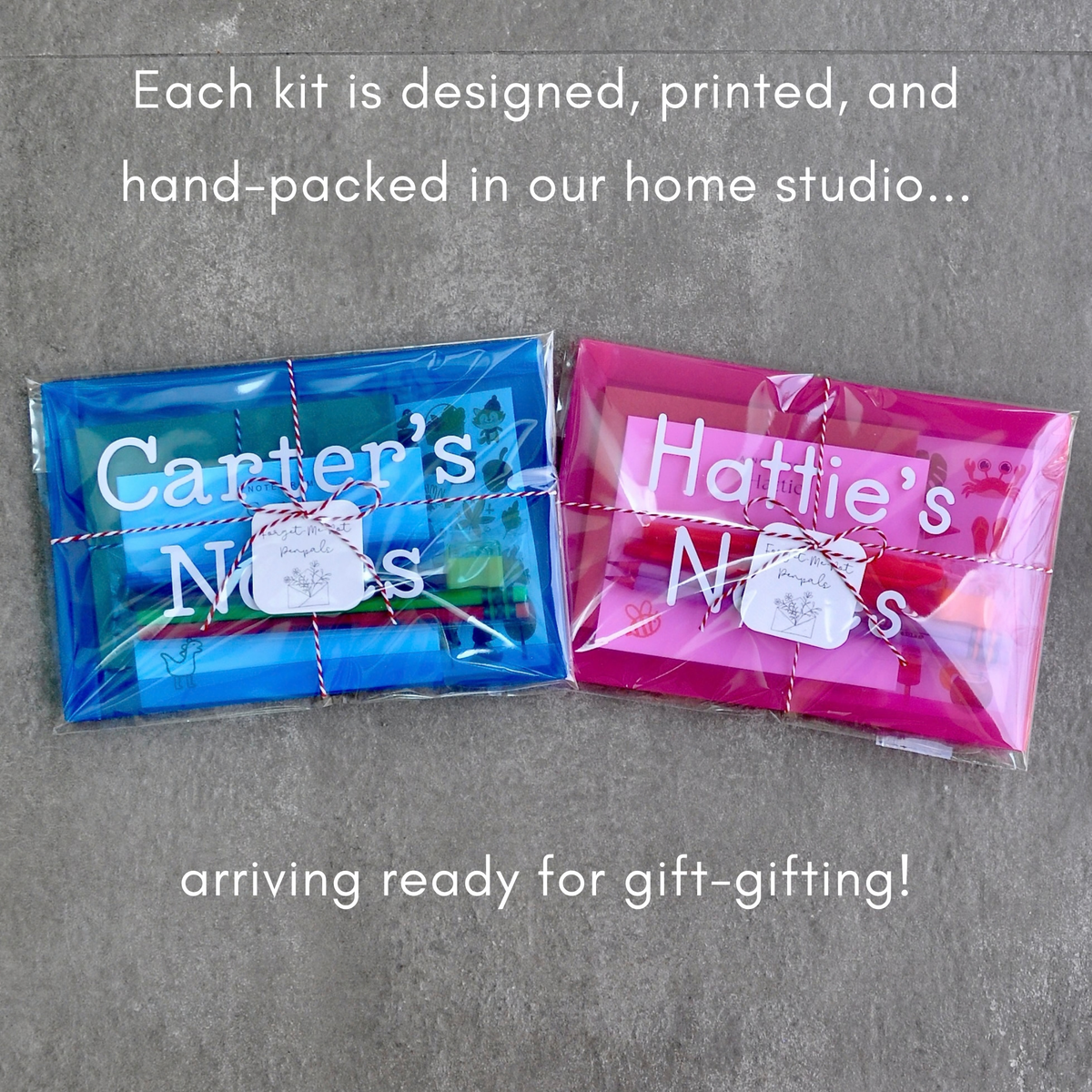 Personalized mini stationery kit for kids ready for gift giving