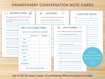 Grandparent & Grandchild Conversation Note Card Set