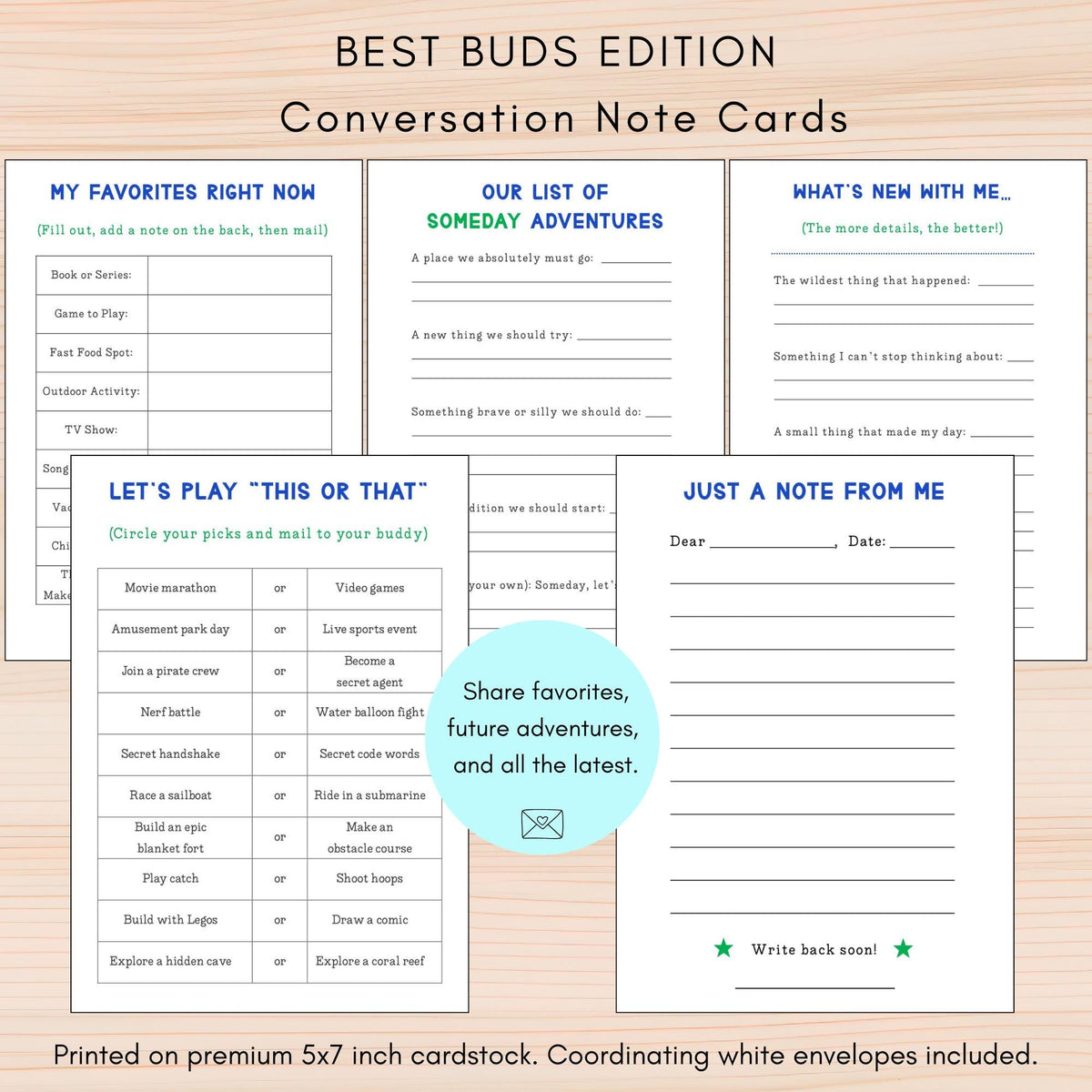 Best Buds Conversation Note Cards