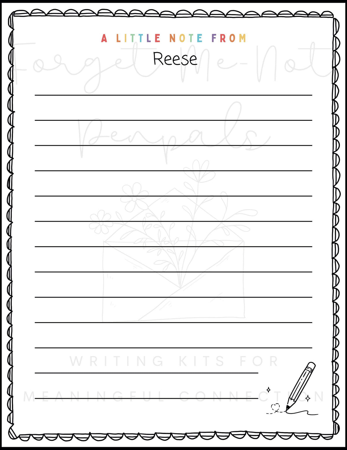Little Writers Personalized Stationery Kit