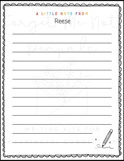 Little Writers Personalized Stationery Kit