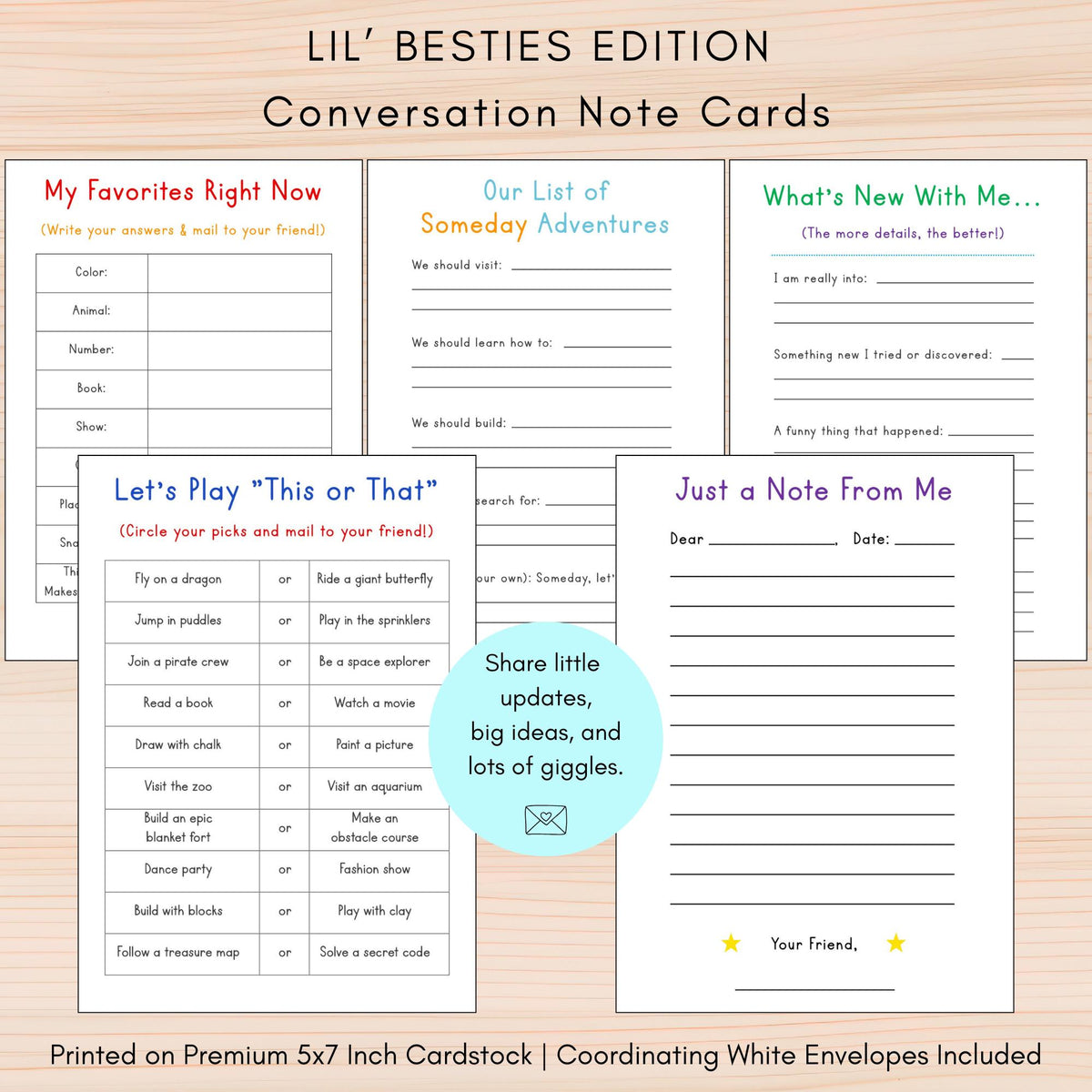 Lil' Besties Conversation Note Cards