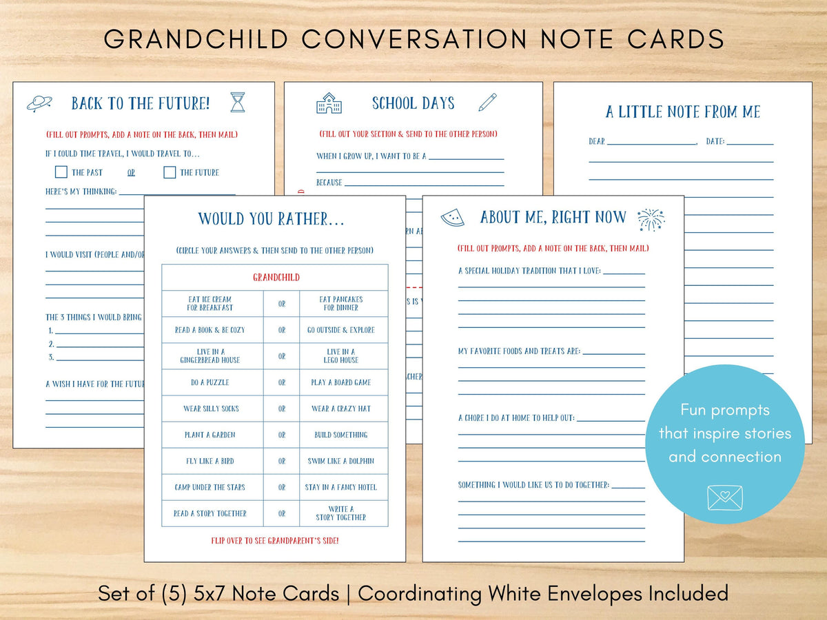 Grandchild Conversation Note Cards