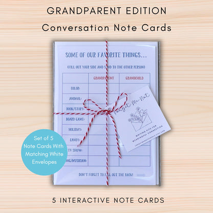 Grandparent Conversation Note Cards