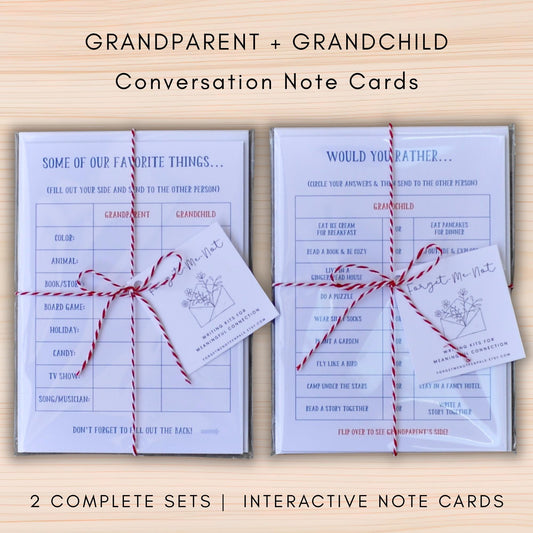 Grandparent & Grandchild Conversation Note Card Set