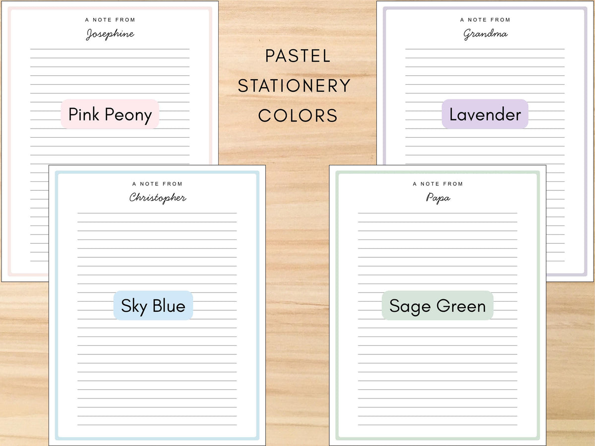 Pastel Personalized Stationery Refill
