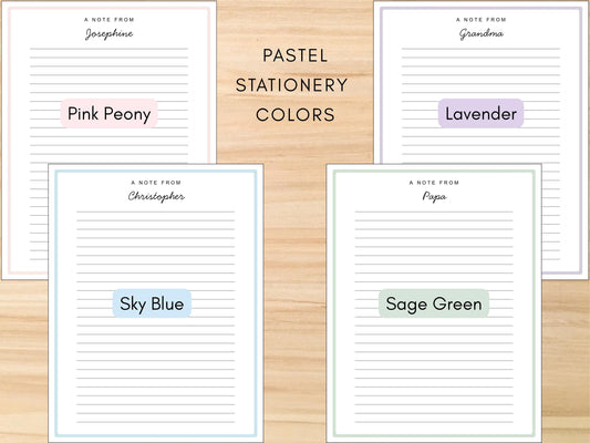 Pastel Personalized Stationery Refill